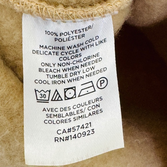 LOFT Fleece 1/4 Zipper Hoodie Camel Color Size Large - Picture 5 of 7